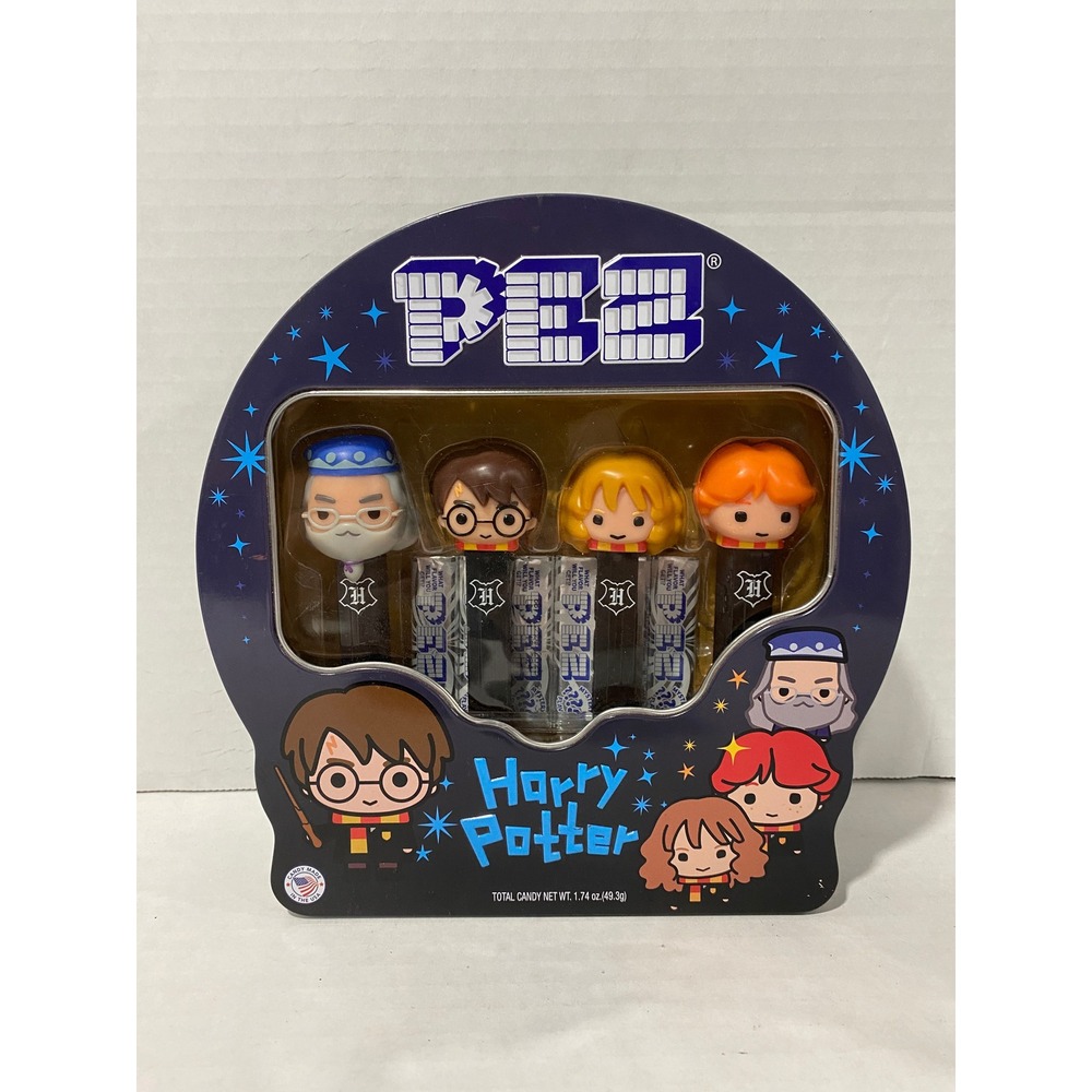 PEZ Harry Potter Gift Set Collectors Tin 4 Dispensers Dumbledore Hermione NEW